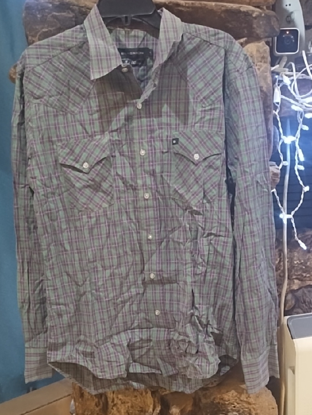 Ben simon Plaid Shirt in Green & Purple